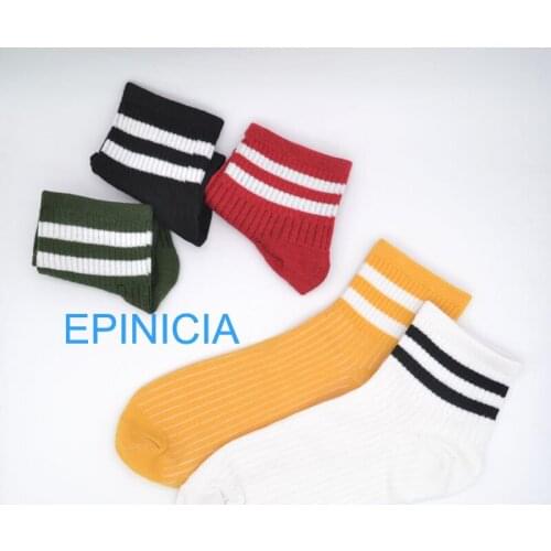 Ladys Casual socks Cotton Womens Accessories Female short sock Striped breathable Sport sock Girls' School Dress Crew Sock