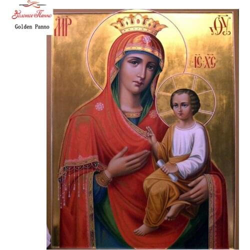 Golden Panno 5D Pattern Diamond Embroidery DIY Religious Diamond Painting Cross Stitch Full Drill Rhinestone Painting Decor 09