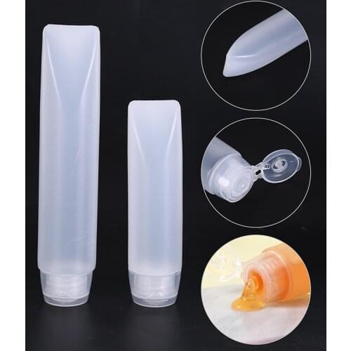 1PC 30ML/50ML White Plastic Empty Squeeze Bottle Travel Lipstick Tube Refillable Makeup Sub-bottling Clear Cosmetic Container