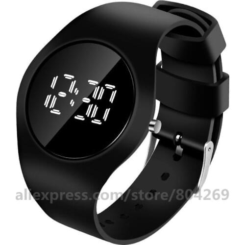 100pcs/Lot Men Fashion LED Sports Foreign Trade Wristwatch Thin Round Digital Silicone Clock Watches