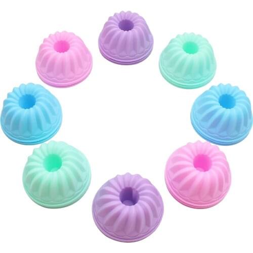 12pcs Silicone Cake Mold Fondant 3D Muffin Cupcake Pumpkin Form Nonstick Resistant Reusable Baking Cake Moulds Kitchen Tools