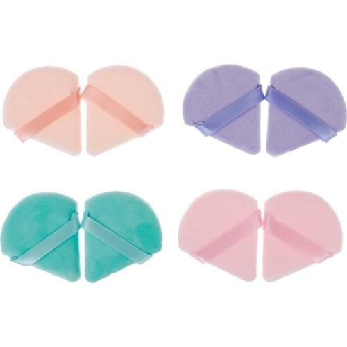 2pcs Triangle Velvet Cosmetic Puff Foundation Cream Mini MakeUp Sponge Puffs Make Up Tools