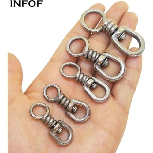 INFOF 20-pieces Heavy-duty Fishing Swivels Snap Stainless Steel Test 165Lbs-407Lbs Swivel Hook Big-game Sea Fishing Tackle