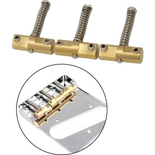 3Pieces Fixed Guitar Saddle for Guitar Replacement Parts Golden 37x21mm