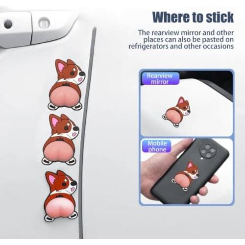 3D Door Anti-collision Tape Cute Butt Door Opening Anti-scratch And Rubbing Protection Stickers Cartoon Door Side Stickers