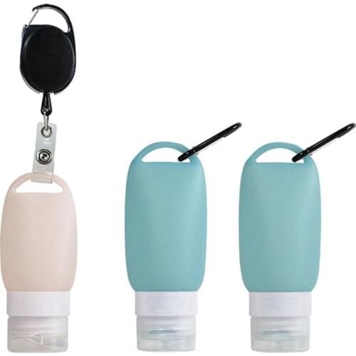 50% Hot Sale 38ml/60ml/90ml Shower Gel Cosmetic Travel Sub Bottle with Retractable Buckle