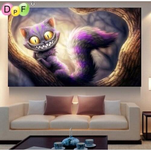 5D diamond painting cross stitch round stone cool cat gift home decoration diamond embroidery diamond painting animal series