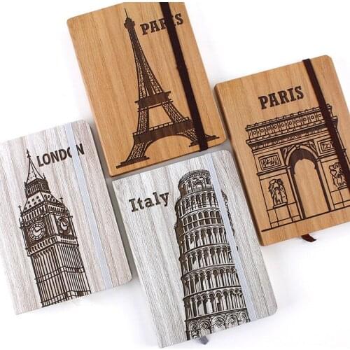 Famous Building A5 Retro Diary Hardcover Notebook 96Sheets Paper Notepad office Calendar School Book Caderno Escolar Stationery