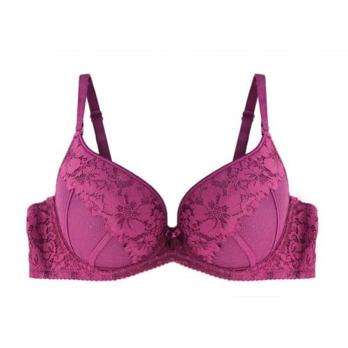 Women Lingerie Bras for Push Up Lace Floral Bra Padded Top Underwired Underwear Plus Size 8Color 3/4 Cup 34-38 C-D