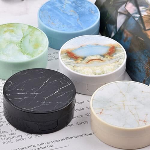 Fashion Contact Lens Case Women Man Travel Kit Easy Carry Contact Lenses Box Mirror Marble Print Eyes Contact Lens Container