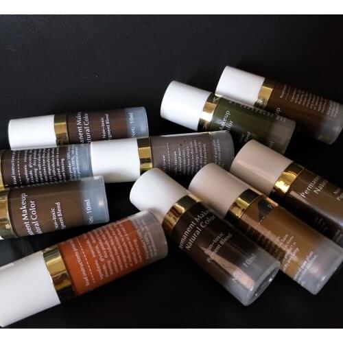 5Pcs Micropigment Ink Permanent Tattoo ink Brown Coffee Red Pink Mixed Colors Kit For Eyebrow Lips Cosmetic Makeup Beauty Art