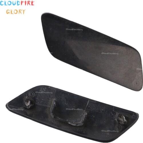 CloudFireGlory 4F0955275B 4F0955276B 2Pcs Left & Right Bumper Headlight Washer Cap Cover Unpainted For Audi A6L C6 2009-2011