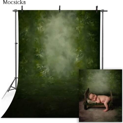 Green Texture Old Master Abstract Photography Backdrop Newborn Kids Portrait Background for Photo Booth Studio Props Photocall