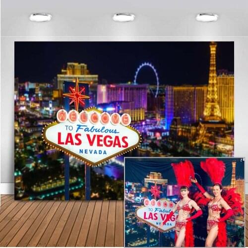 Las Vegas Backdrop Shiny Night City Background for Photography Theme Party Decoration for Backdrop Photo Studio Building Mexican