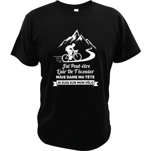 Funny In My Head I'm On My Bike T Shirt Humor Cycling Sport Fun Health Life Graphic Summer Casual Tops