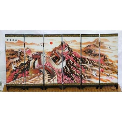 Chinese Great Wall lacquer process small screen with characteristics