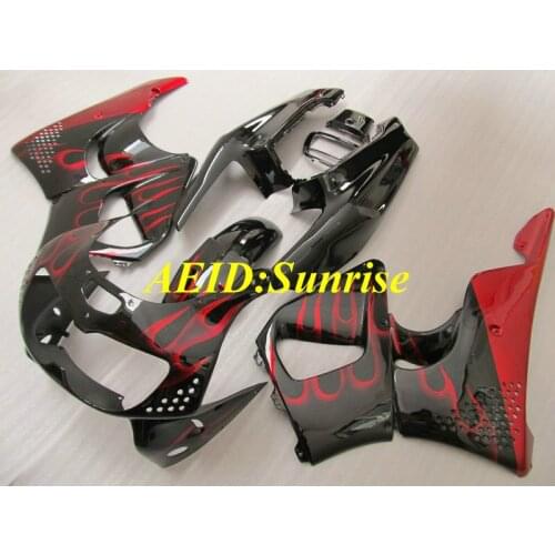 Motorcycle Fairing kit for HONDA CBR900RR 893 96 97 CBR 900RR 1996 1997 CBR 900 ABS Red flames black Fairings set+gifts HA23
