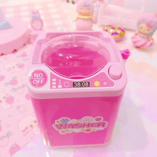 Mini makeup brush cleaning electric pink washing machine toys pretend play kids toys children Furniture Toys