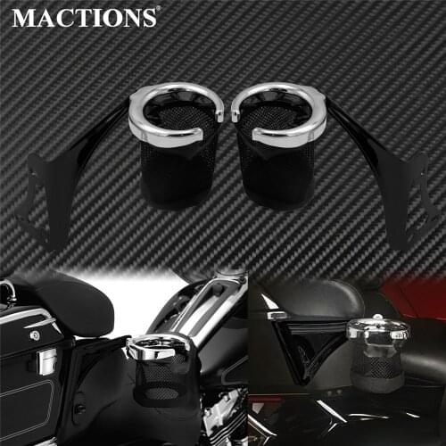 Motorcycle Rear Passenger Drink Cup Holder Black For Harley Touring Electra Glide Road Glide Ultra Classic 1998-2013 FLHTK FLTRU