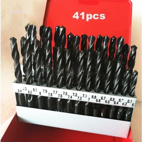 41pcs different sizes 6mm ~ 10mm hss drill bit set black drill bit set Whole Grinding Twist Drill Bits Set 41pcs