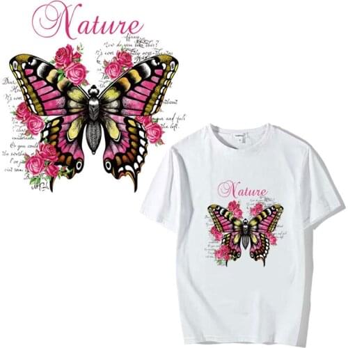 Red Butterfly Iron On Patches, Hoodies, Heat Press, Level A, Washable, DIY, Vinyl, Angel Wings Patch, Easy Printing