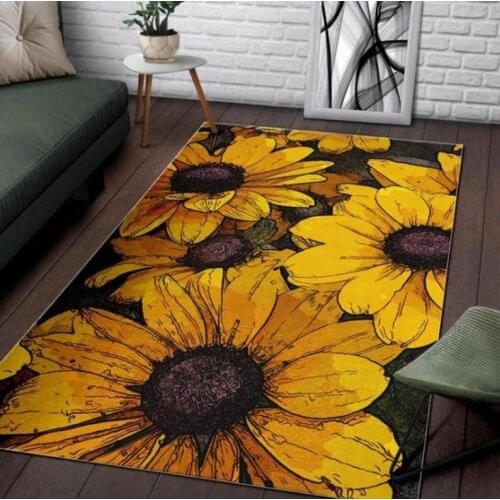 Sunflower Rectangle Rug Sunflower Decorative Floor Mat Living Room Carpet Floor Mat Home Decor Housewarming Gifts Rugs