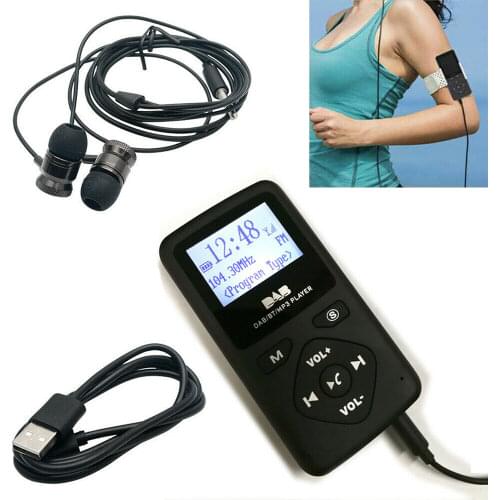 Portable Pocket Digital DAB/DAB+ FM Mini Radio Bluetooth-compatible MP3 Player With Earphone 1.8 Inch Display Screen
