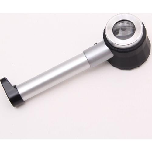 Portable Handheld Magnifying Glass with LED Light Scale Pipe Type Jewelry and Jade Stamp Identification 10X Magnifying Glass