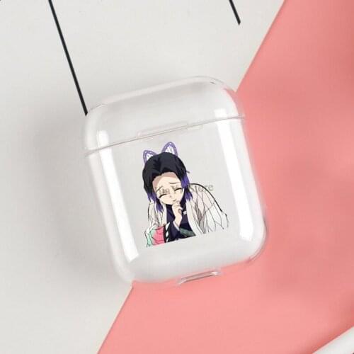 Shinobu Kochou Demon Slayer Cases For Apple AirPods 1 2 Case Clear Wireless Bluetooth Earphone Case Protective Shell