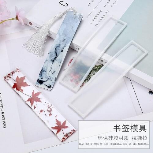 Handmade Rectangular Blank Bookmark UV Resin Mold DIY Crystal Epoxy UV Resin Silicone Mold