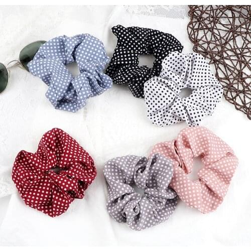 Girl Small Polka Dots Hair Band Korean Fashion Large Intestine Hair Ties Headwear Women High Elastic Scrunchies Accessories Gift