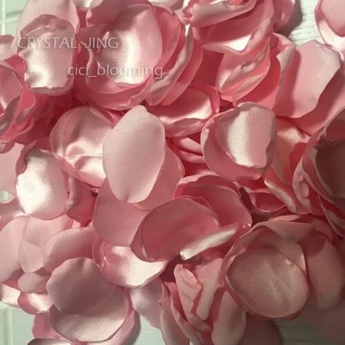 Pink Flower SATIN Petals Table Decor Girl Rose Petal Bridal Shower Decor