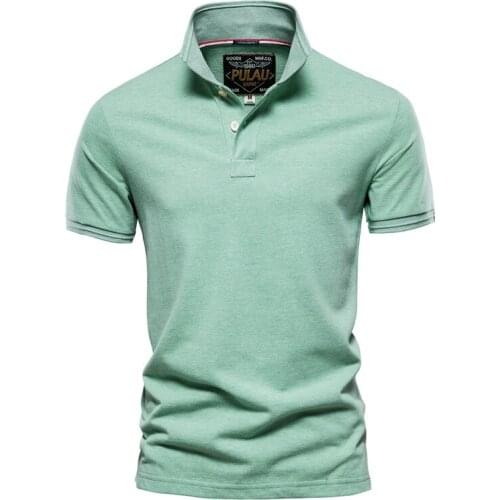 Summer New Cotton Mens Polos Solid Color Classic Polo Shirt Male Short Sleeve T-Shirt Top Quality Casual Business Social Polo