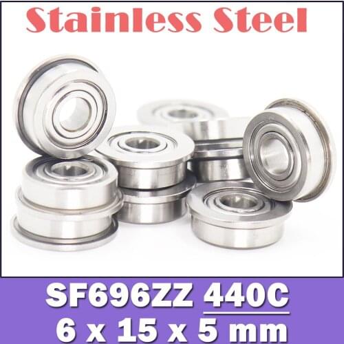 SF696ZZ Flange Bearing 6x15x5 mm 10PCS Double Shielded Stainless Steel Flanged SF696 Z ZZ Ball Bearings SF696Z F696 Z