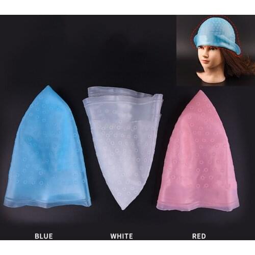 Dye Silicone Cap + Hook Hair Salon Color Coloring Highlighting Reusable Set Frosting Tipping Dyeing Color Tools Pick dyeing hat