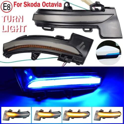For Skoda Octavia Mk3 A7 5E 2014-2019 Dynamic LED Turn Signal Blinker Mirror flasher Light Water flashing rear view mirror light