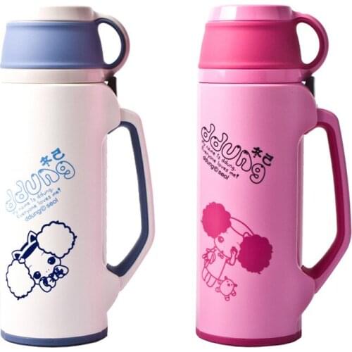 Thermos Cup Childrens Portable Outdoor Sports Bottle with Cup Set Travel Kettle 870ml