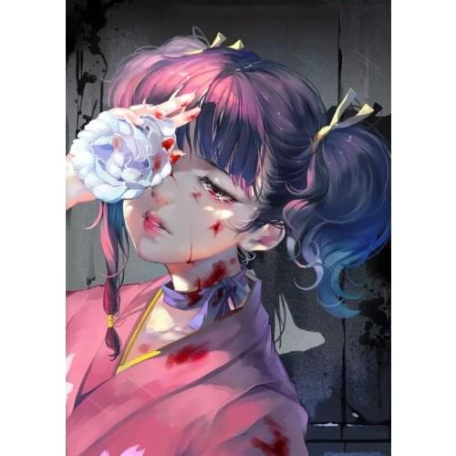 XUEQIXIAOZU 5D DIY Diamond Painting Cartoon "Wounded Girl" Full Square Round Diamond Embroidered Mosaic Set Home Decoration Gift