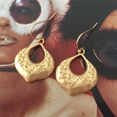 Women Earrings Gold Color Drop Earrings For Women Statement Big Geometric Hanging Dangle Earring Brincos Vintage Jewelry