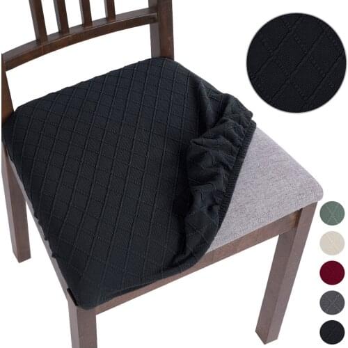 1/2/4/6PCS Universal Chair Seat Covers Stretch Spandex Jacquard Dining Room Dining Upholstered Chair Seat Cushion Slipcover