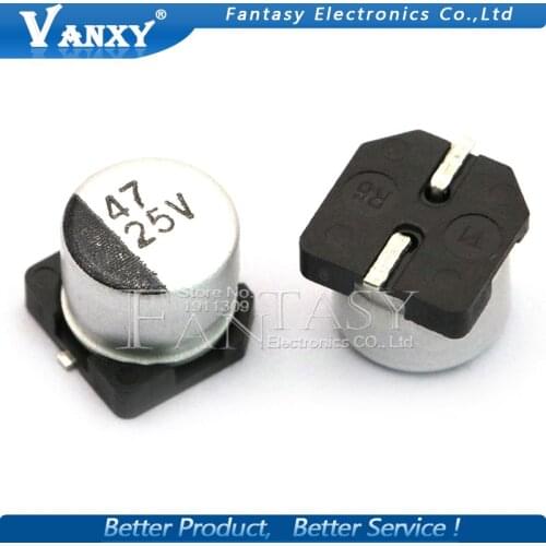 10PCS Electrolytic capacitor 25V47UF 6*5mm SMD aluminum electrolytic capacitor 47uf 25v