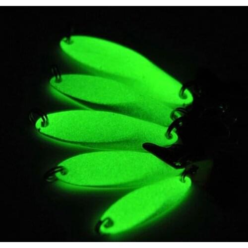 10PCS Night Fishing Bass Fishing Glow Spoons Bait Luminous Spoon Lures with Treble Hook 5g 7g 10g 14g 21g Wholesale / Retail
