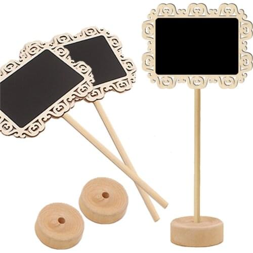 20pcs/lot Cute Hollowed Lace Heart Ellipse Mini Clipboard Blackboard Decor Borders Message Board For Wedding Party