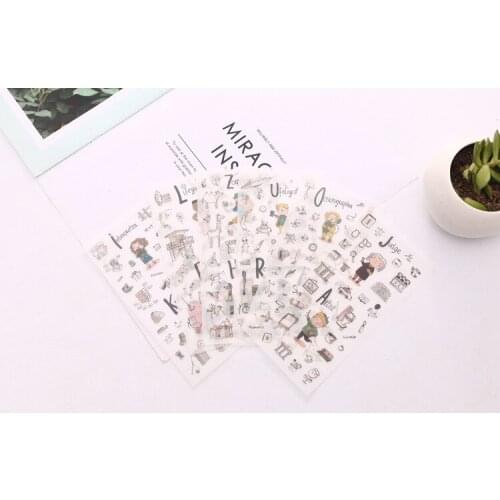 6pcs Lovely paper sticker Organizer Calendar Diary Book Planner Scrapbook Decoration Diary Sticker papeleria
