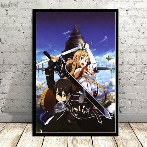 Art Poster Sword Art Online Hot Japan Anime Canvas Painting Retro Wall Pictures Prints for Living Room Home Decor