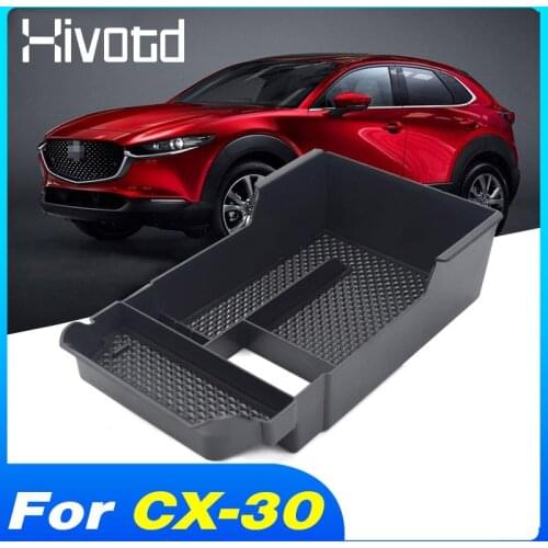 Hivotd Central Armrest Storage Box Organizer Interior Accessories Container Case Car Styling Parts For Mazda CX-30 CX30 2021