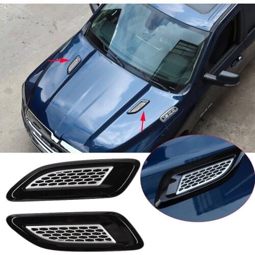 For Dodg RAM 2010-2020 ABS Hood Engine Intake Air Vent Outlet Trim Black+Silver