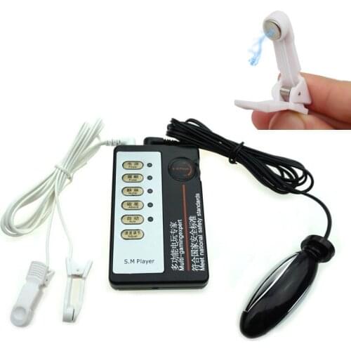 Electric Shock Kit Anal Vaginal Plug Nipple Clamps Clitoris Labia Clips Electrical Stimulation Breast Couple Flirting Sex Toys
