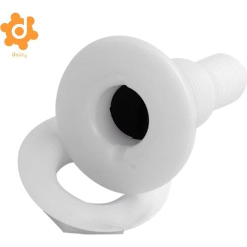 White Plastic Thru-Hull Bilge Pump and Aerator Hose Fitting for 3/4' Hose