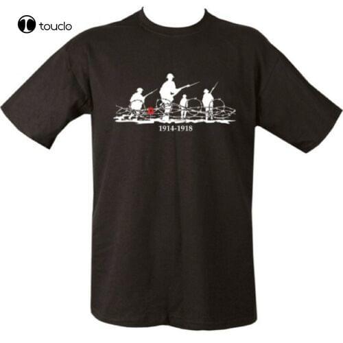 British Army Ww1 T-Shirt Mens S-3Xl We Will Remember Them Poppy Military Soldier